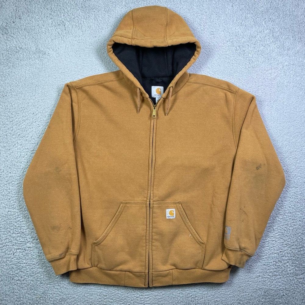 Carhartt Hoodie Brown Full Zip Rain Defender Rutland Thermal Lined jacket - Picture 2 of 6